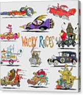 60s Wacky Races Group With Logo Canvas Print