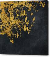 Gold And Black Floral #goldblack #floral #8 Canvas Print