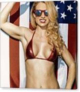 8795 Piper Precious Famous Dancer And American Flag Canvas Print