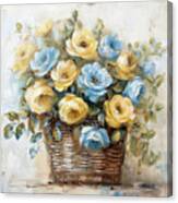 A Basket Of Roses Canvas Print