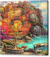 A Beautiful Day At Cinque Terre Canvas Print