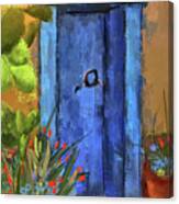 A Blue Door At The Barrio Canvas Print