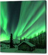 A Cabin In The Lights Canvas Print