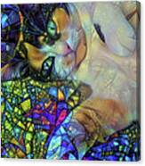 A Calico Cat Named Shadow - Stained Glass Canvas Print