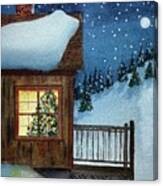 A Christmas Cabin Canvas Print