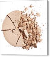 A Close Up Beauty Image Of A Smashed Or Broken Powder Make Up Compact Canvas Print