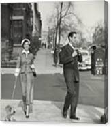 A Couple Mailing A Letter In New York City Canvas Print