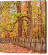 A Crooked Old Fence In The Shadow Of Fall Canvas Print