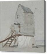 A Figure Beside A Windmill Canvas Print