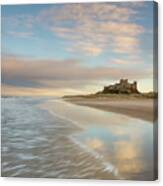 A Lovely End - Bamburgh Beach And Castle Canvas Print