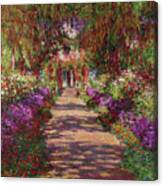 A Pathway In Monet's Garden Canvas Print