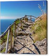 A Rocky Trail Above An Azure Sea Canvas Print
