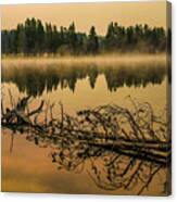 A Smoky Morning On The Yellowstone Canvas Print