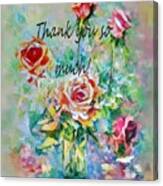 A Thank You So Much Floral Original Canvas Print