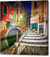 A Venice's Corner By Night Canvas Print