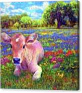 A  Very Content Cow Canvas Print