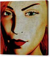 A Young Woman With Red Hair Looking At You Canvas Print