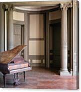Abandoned Piano In Beige Room Canvas Print