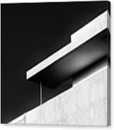 Abstract Architecture Design. Black And White Futuristic Exterior Background. Black Sky Copy-space Canvas Print
