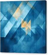 Abstract Blue Background With Triangles And Rectangle Shapes Layered In Contemporary Modern Art Design Canvas Print