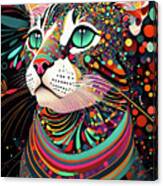 Abstract Colorful Cat Canvas Print