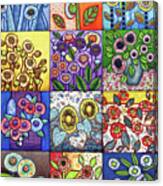 Abstract Floral Fiber Art Painting Collection 1 Canvas Print