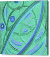 Abstract Green And Blue Spirals Canvas Print