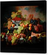 Abundance Of Fruit By Severin Roesen Old Masters Classical Fine Art Reproduction Canvas Print