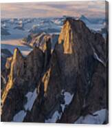 Aerial Devils Thumb And Mount Burkett And Glaciers Canvas Print