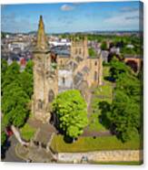 Aerial View From Drone Of Dunfermline Abbey  In Dunfermline, Fife, Scotland Canvas Print