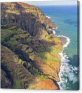 Aerial View Of The Na Pali Coastal Formations Canvas Print