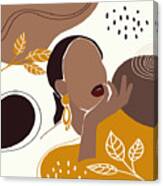 African American Art, Leaf Girl Print, Black Woman Wall Art, Black Girl Print, Fashion Print Canvas Print