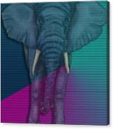 African Elephant In Abstract Canvas Print