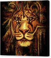 African Lion Portrait Painting, Male Lion Canvas Print