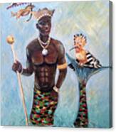 African Merman King Olokun By Linda Queally Canvas Print
