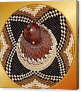 African Shekere Instrument In A Basket Canvas Print