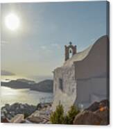 Agios Eleftherios Overlooking Aegean Sunset On The Greek Island Of Ios Canvas Print
