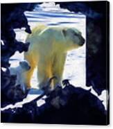 Alaska Shaped Polar Bear Canvas Print