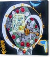 Alice In Wonderland Clock Painting Canvas Print