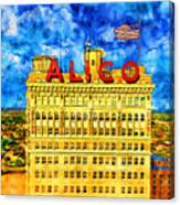 Alico Building In Downtown Waco, Texas - Pen And Watercolor Canvas Print