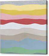 All My Days At The Beach, Colorful Pacific Ocean Coast Painting Canvas Print