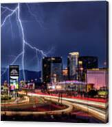 Allegiant Stadium And The Las Vegas Strip Thunderstorm 2 To 1 Ratio Canvas Print