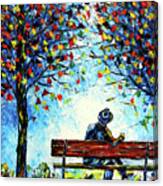 Alone On A Bench Canvas Print
