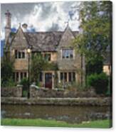 Along The Water In Bourton Canvas Print
