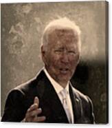 Ambrotype Color Photograph Of President Of The United States Joe Biden Speaking 2 Canvas Print