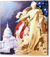 America - Apotheosis Of Democracy - Peace Protecting Genius Canvas Print