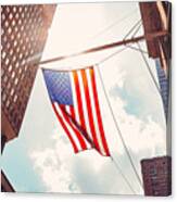 American Flag In Midtown Manhattan Canvas Print