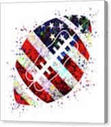 American Football Ball Watercolor Silhouette Canvas Print