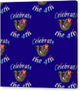 American Sloth Celebrate The 4th Pattern Canvas Print
