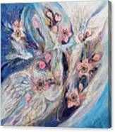 Angel Wings #22. The Blossoming On Blue Canvas Print